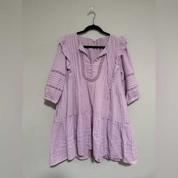 American Eagle Outfitters Dresses & Skirts - American Eagle Purple Tiered Peasant Mini Dress Size Medium Cottagecore Prairie